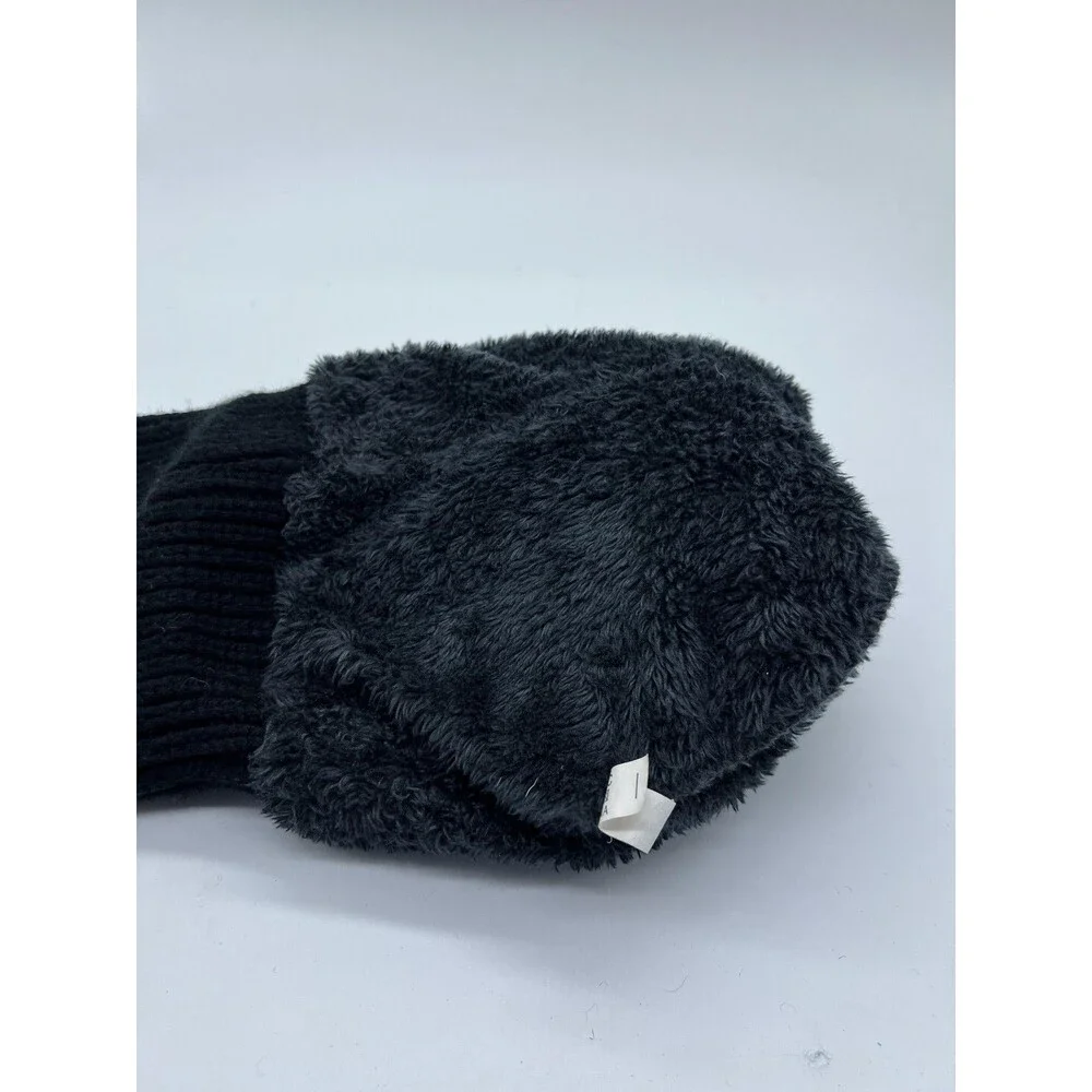 UGG Australia Hat Beanie Womens One Size Black Cable Knit Pom Lined Winter